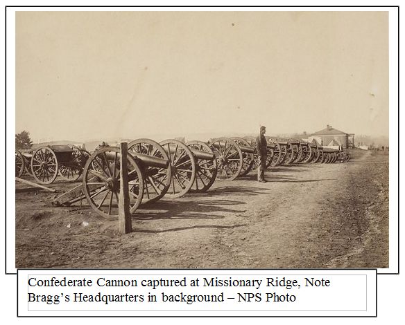 Confederate cannon captured at Missionary Ridge